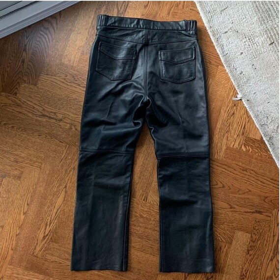 パンツ 1990s pig leather buggy pants vintage Vintage 1990s Pig Leather Buggy Pants Black Size 82 104cm