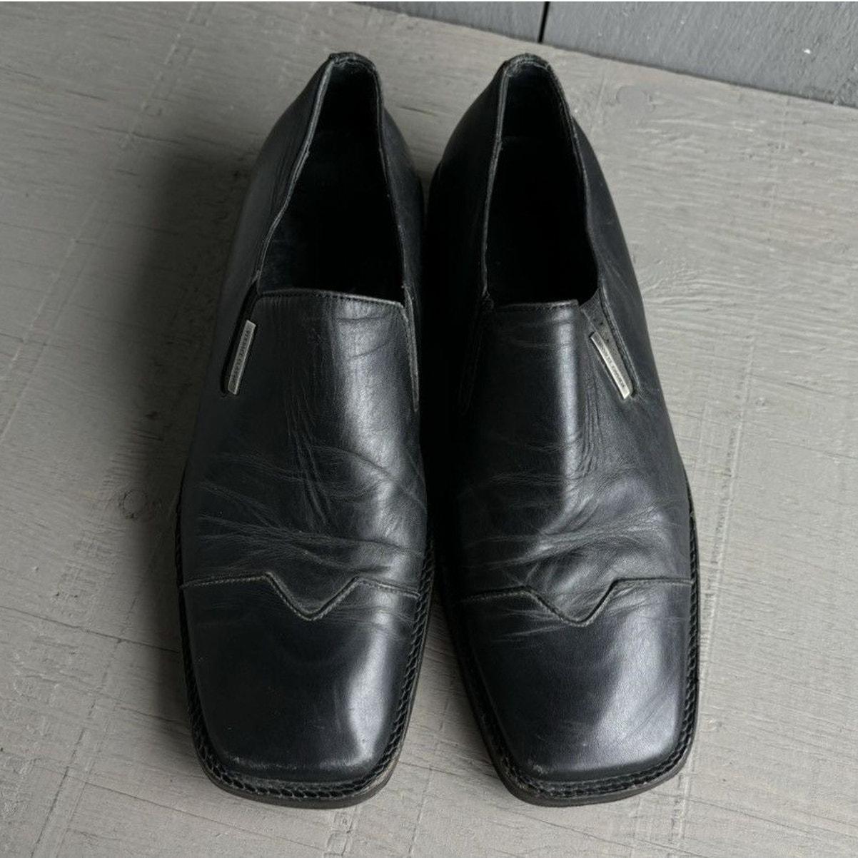 Vintage Versace Leather Slip On Loafers VERSACE Leather Loafers BROWN | Base Blu main image 2