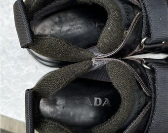 Vintage Prada Boots Cross Strap Velcro F/W 1999 2000s Prada Milano