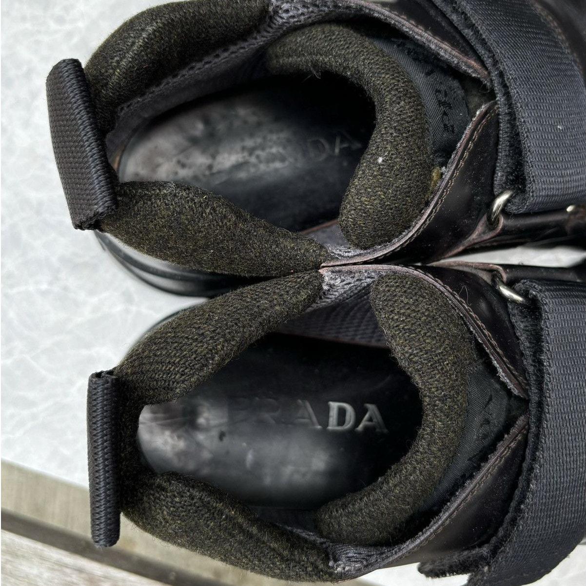 Vintage Prada Boots Cross Strap Velcro F/W 1999 2000s Prada Milano 