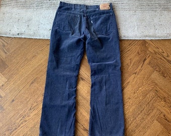 Vintage Levi’s Corduroy Pants Vintage Levis White Tab 517 USA Corduroy Trousers Boot Cut Wide Leg LooseTalon Zip 1970s 1980s 1990s Flared