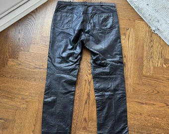 1970er Jahre Vintage Lederhose Montreal Lined Vintage Leder Motorradhose Made in Canada Moto Racing Biker 1970er Jahre Lederhose 35 Step by