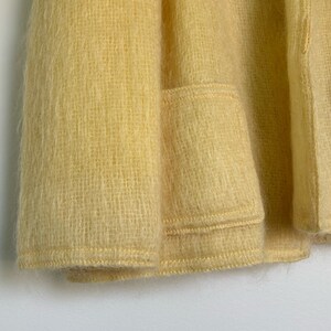 Vintage Mohair Jacket 70s Mohair Sports Coat Bardolino England Monteselli by Primrose Shawl Loose Knit Mohair Blazer Butter Yellow Hairy S image 6