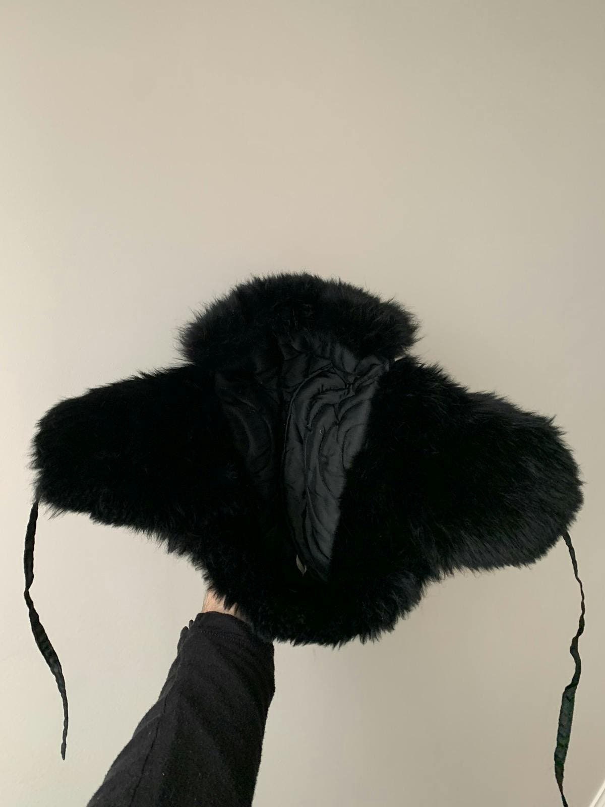 90s Vintage Fur Lined Nylon Trapper Cap Ushanka Winter Hat Pilot