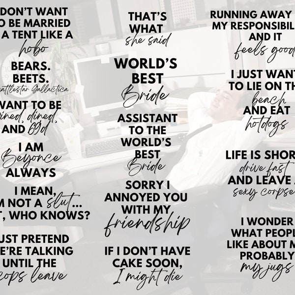 The Office Wedding Quotes Png Etsy