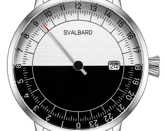 Svalbard "Noonday" AA17F - 24 hour single hand (double-twelve) watch with Swiss movement. Limited Edition - just 500 numbered watches is mad