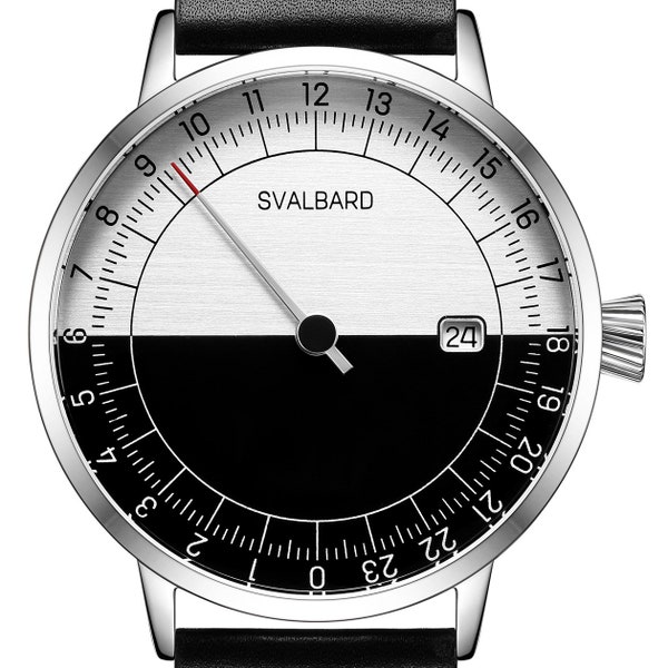 Svalbard "Noonday" AA17F - 24 Stunden Einzeiger (Doppel-Zwölf) Uhr mit Schweizer Uhrwerk. Limitierte Auflage - nur 500 nummerierte Uhren ist verrückt