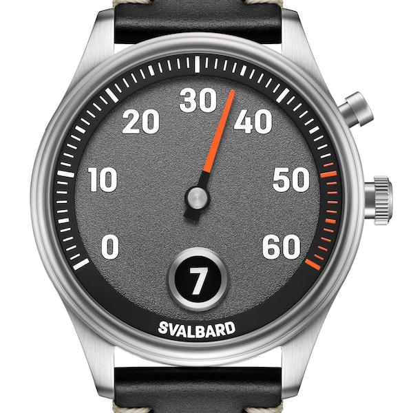 Svalbard Time Travel HX11A - Jump hour watch with retrograde minutes . Limited Edition - just 500 numbered watches is made.