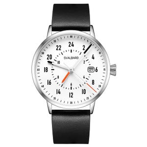 Montre Homme Svalbard VOYAGER 24H - Cadran Noir 24H, Acier Inox, Quartz Suisse - Neuf Avec étiquettes