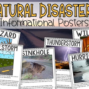 Desastres naturales y clima extremo – Carteles informativos / 3 versiones / Educación en el hogar, Educación, Maestros, Aprendizaje, Ciencia