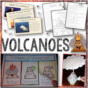 Volcanoes Unit Bundle Study - Printables, Acitivites, Editable PowerPoint | Homeschool | Teachers