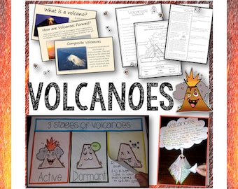 Volcanoes Unit Bundle Study - Printables, Acitivites, Editable PowerPoint | Homeschool | Teachers