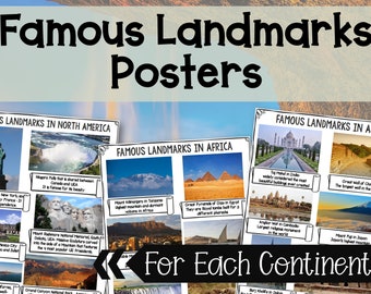 Famous Landmarks Informational Posters | For the 7 Continents | Homeschool, Education, Teachers, Learning, Social Studies