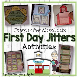 First Day Jitters Activities To Go Along With the Book Interactive Notebooks Back to School Activities Homeshool