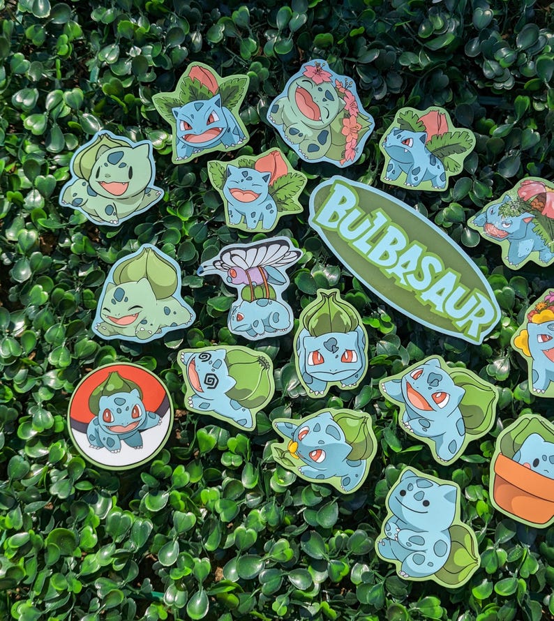 Bulbasaur Sticker Pack - 20 Pc - Etsy