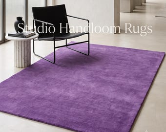 Hand Tufted New Zealand Wool Rug Purple Solid Plush Area Carpet Teppich Tappeto Tapete Matta Luxury Custom Size