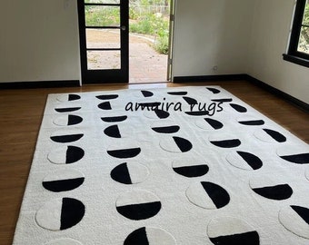 Designer Hand Tufted Wool Area Rug Modern Area Rug Handmade Area Rug Hand Tuft Rugs Morden Rugs Living Room Rugs Bed Vintage Rug