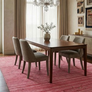 Alfombra de lana Loribaft Gabbeh auténtica, ultrasuave y de alta calidad, tejida a mano con nudos finos, color rosa coral, estilo Abrash, ideal para salas de estar modernas y bohemias. imagen 2