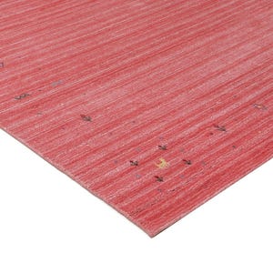 Alfombra de lana Loribaft Gabbeh auténtica, ultrasuave y de alta calidad, tejida a mano con nudos finos, color rosa coral, estilo Abrash, ideal para salas de estar modernas y bohemias. imagen 7