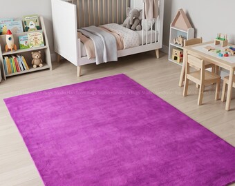 Hand Tufted New Zealand Wool Magenta Fuchsia Plush Carpet Teppich Tappeto Tapete Matta Custom Size