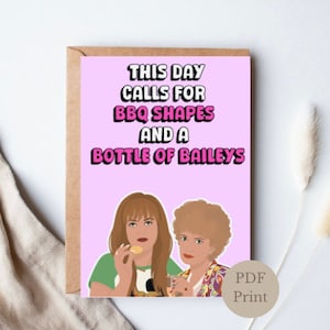 Kath and Kim Greeting Card, Funny Card, BBQ Shapes, Funny Aussie