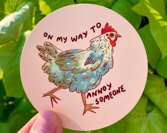 Annoying Chicken, Matte Vinyl Sticker