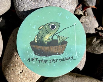 Fish Fishing | Over the Garden Wall | Matte Vinyl Sticker