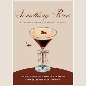Espresso Martini | Signature Drink Signage | Bridal Shower Cocktail Sign