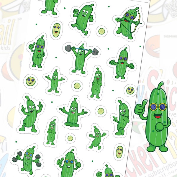 Pickle Stickers | Cute Pickle People  | Dill Pickles | Scrapbook Stickers | Outdoor Stickers | Water Resistant | High Quality