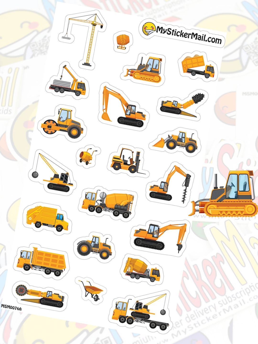 Construction Equipment Stickers Heavy Machinery Etsy