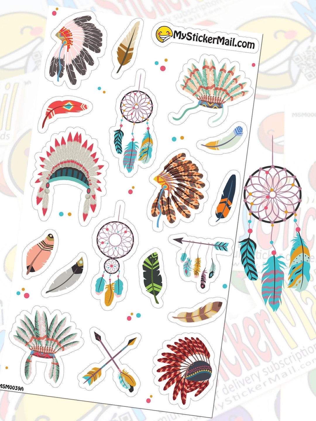 Native American Indian Stickers Dream Catcher Stickers Etsy
