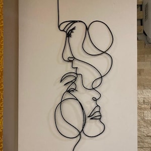 Metal Faces Wall Art,Metal Wall Art,Metal Wall Decor, Abstract Home Decor,Man Woman Face to Face Wall Decor, 2 Human Faces Metal Wall Art