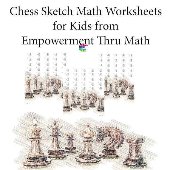 Chess Sketch Math Worksheets for Kids 's 100999 3 Etsy