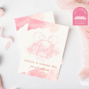 Boho Oh Twodles Birthday Invitation, 2nd Birthday Invite, Boho Invitation, Minnie Mouse Invitation, Oh Twodles, Pink Boho Birthday, Digital