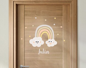 Personalized Name Wall Sticker, Name Wall Decal, Pastel Rainbow Decal, Kids Room Decor, Nursery Wall Decor, Custom Gift Kids, New Baby Gift