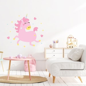 Pink Unicorn Wall Decal: Peel and Stick Nursery Decor