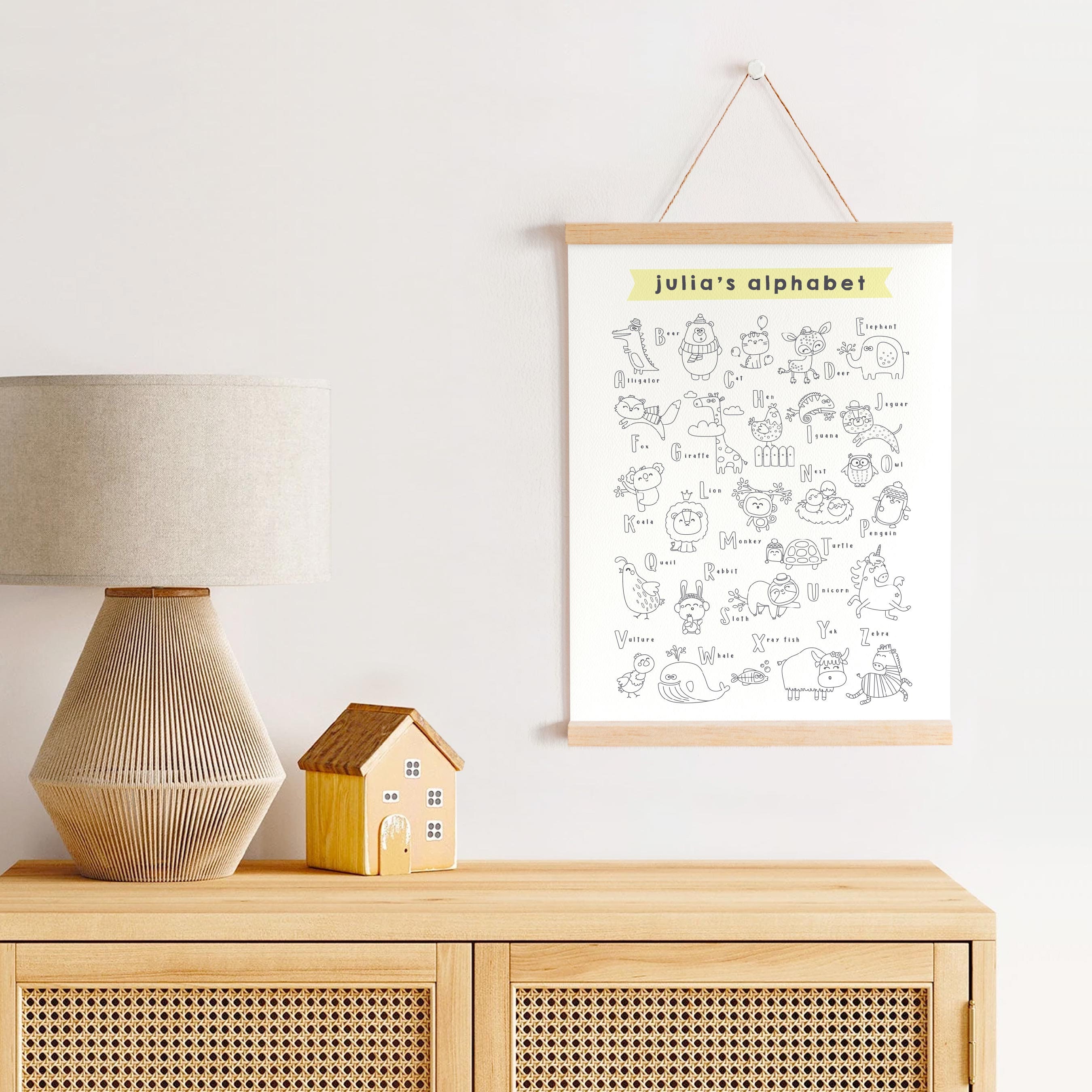 Printable Alphabet Coloring Poster - Personalized Child's Name ...