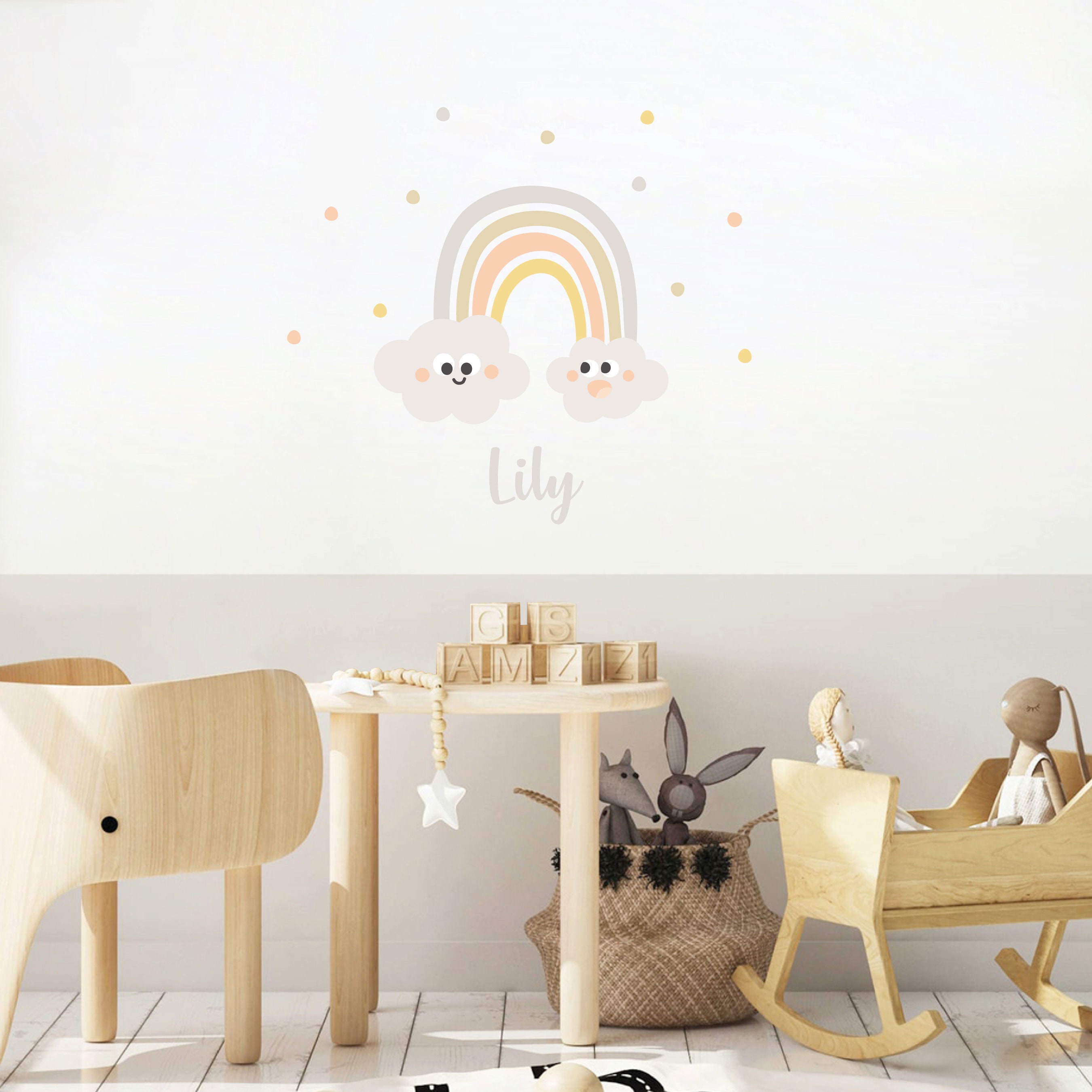 Personalized name wall sticker name wall decal pastel etsy