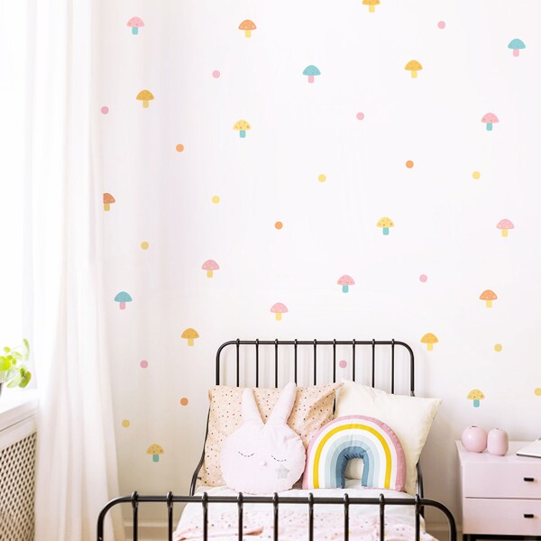 Mushroom Wall Decals Etsy
