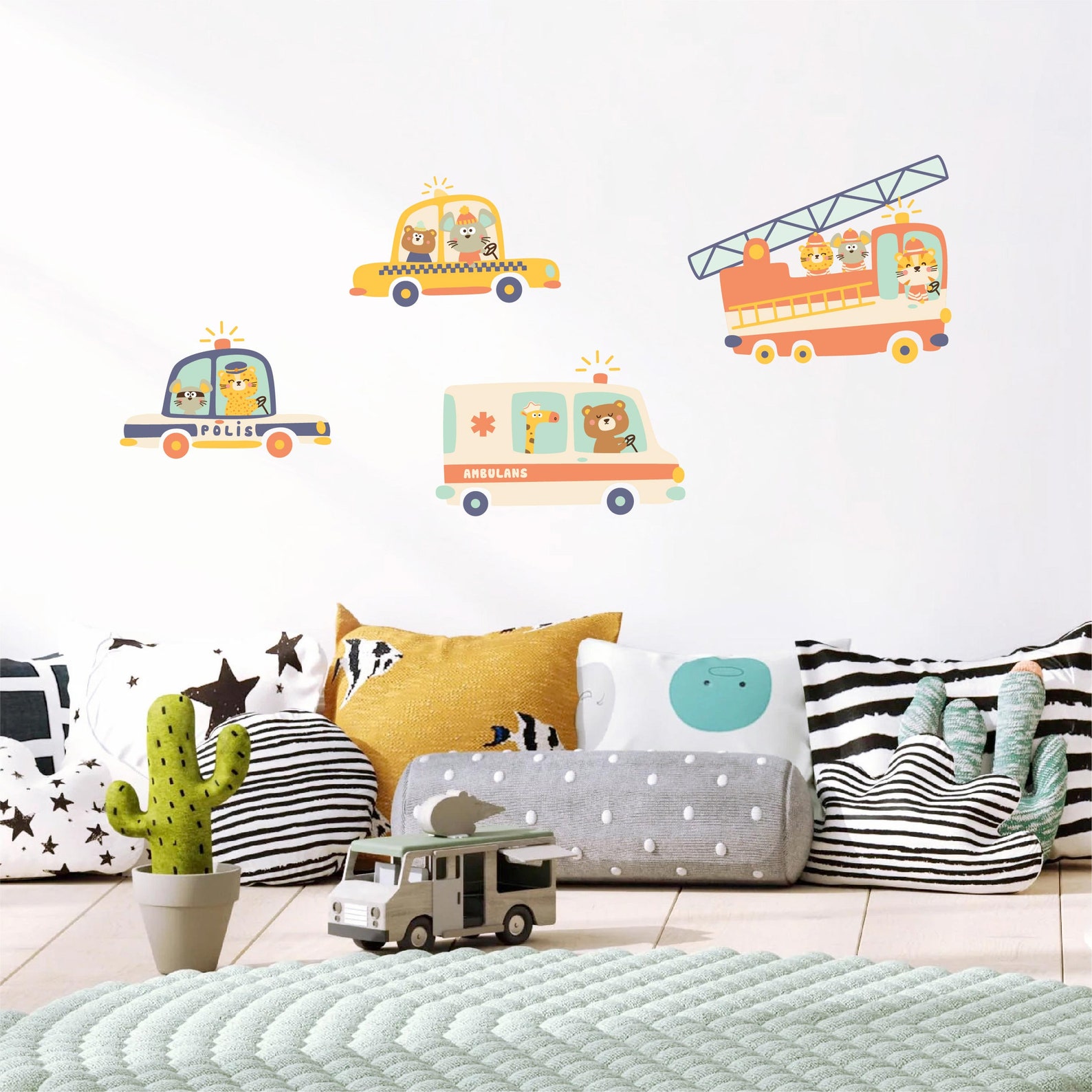 Mount Rescue Wall Sticker Emergency Vehicle Wall Sticker, Rescue Vehicle Wall Decal, Fire Truck ...
