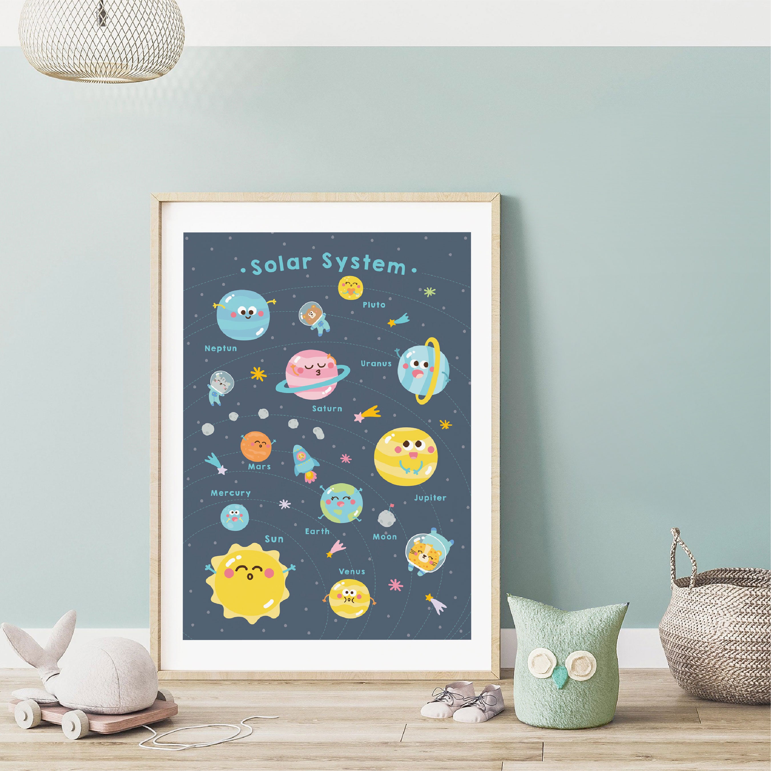 Instant Download Solar System Poster for Children - Digital Nursery Art ...