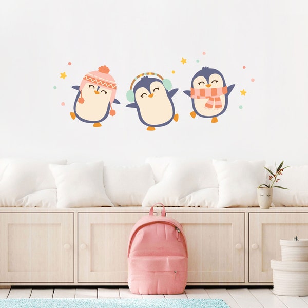 Penguin Wall Decal Etsy