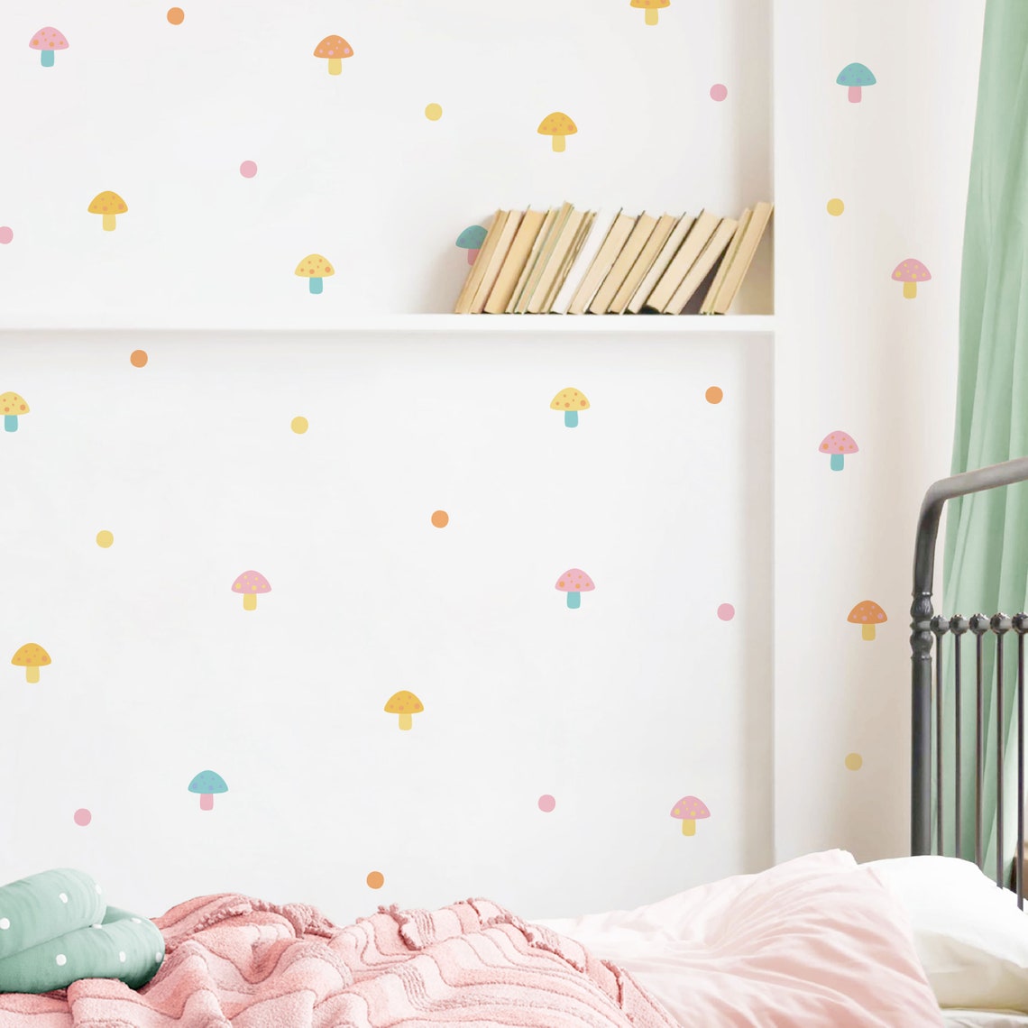 Mini Mushroom Wall Sticker Mushroom Wall Decal Mushroom Etsy