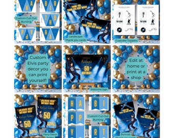 Elvis Presley Birthday Party Decor Bundle: Viva Las Vegas, Jailhouse Rock (Digital Download)