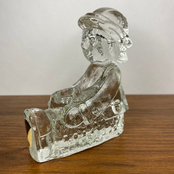 Vintage Kristaallglas Goebel west German seated glass winter child/ candle holder