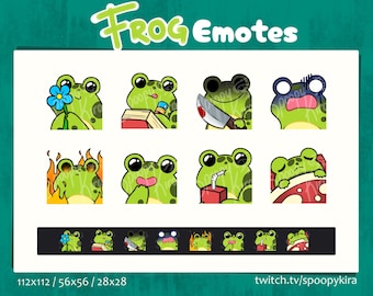 Cute Frog Emotes for Twitch, Discord, YouTube (Digital Download)