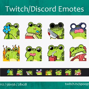 Cute Frog Twitch Discord Youtube Emotes set 2