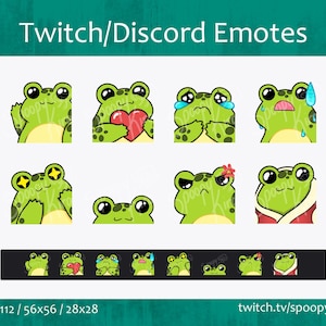 Cute Frog Twitch Discord Youtube Emotes set 1