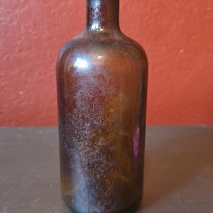 Vintage antique brown glass apothecary jar