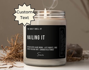 Funny Graduation Candle College Graduate Gift Nursing PhD Master's Doctorate Med Law Congratulations Gift for Friend Him Her Finally Candle